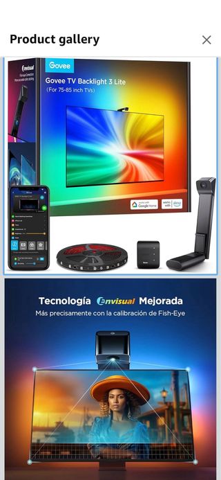 Govee TV Backlight 3 Lite with Camera Fisheye Corr