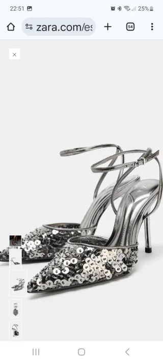 Sandalias Zara Talla 38 Plata