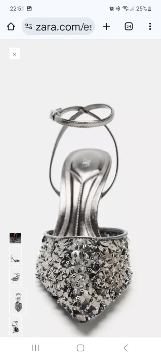 Sandalias Zara Talla 38 Plata