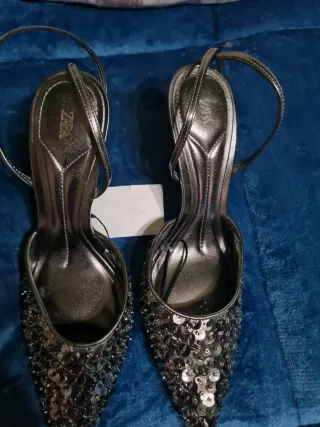 Sandalias Zara Talla 38 Plata