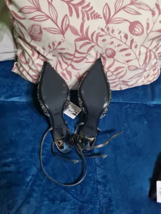 Sandalias Zara Talla 38 Plata