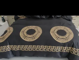 Outlet:Juego Funda Nórdica Negro/Dorado 200x300cm