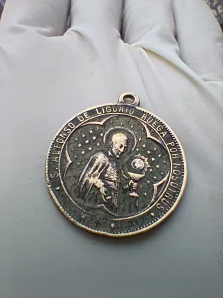 Medalla religiosa S. Alfonso de Ligorio Siglo XIX