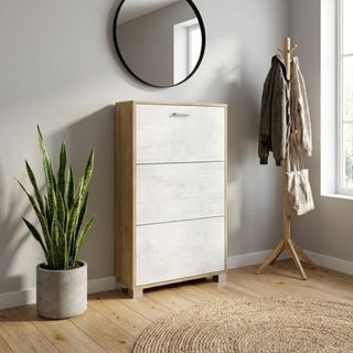 Scarpiera Salvaspazio 3 Ante 118 cm Bianco Casa