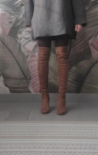 Botas mosqueteras beige tacón