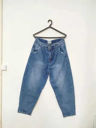 Calças barrel/ballon azuis