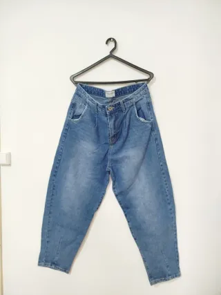 Calças barrel/ballon azuis