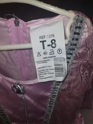 Disfraz Princesa Rosa Talla 8 Años