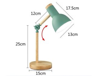 Flexo de mesa blanco y madera