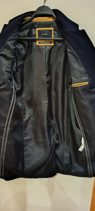 Abrigo Zara Hombre Azul Marino