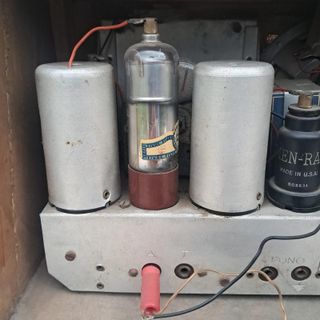 Radio ricevitore a valvole autocotruita d'epoca