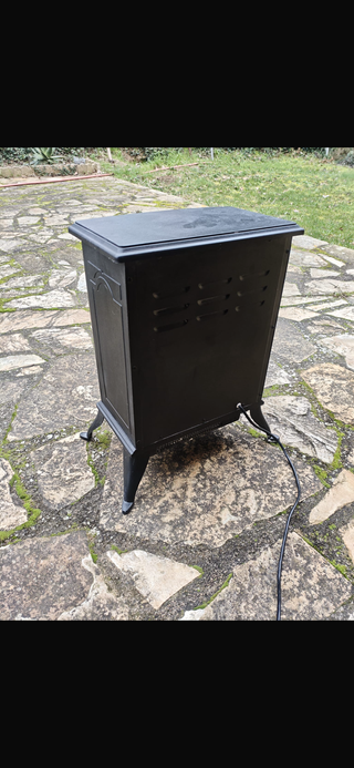 Estufa eléctrica efecto chimenea negra