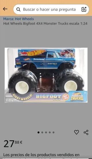 Hot Wheels Bigfoot Monster Truck Nuevo