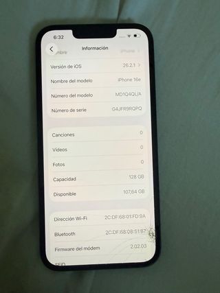 iPhone 16 e 128GB Negro