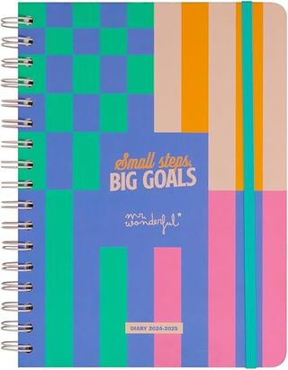 Mr.Wonderful - Agenda Basic 2024-25 Semanal - Small steps, big goals - Agenda Escolar con Organización Semanal - 4 Hojas de Pega