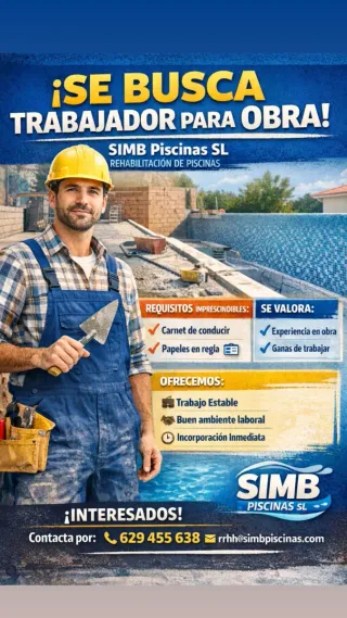 Empleo en rehabilitación de piscinas