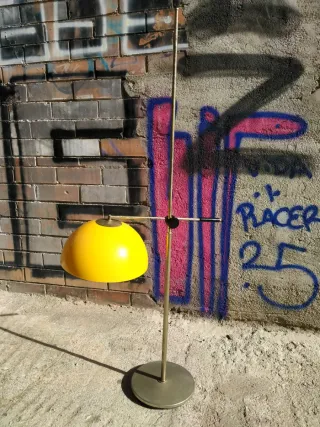 Lámpara Vintage Espacial 70s Dorada Amarilla