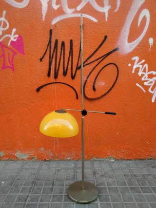 Lámpara Vintage Espacial 70s Dorada Amarilla