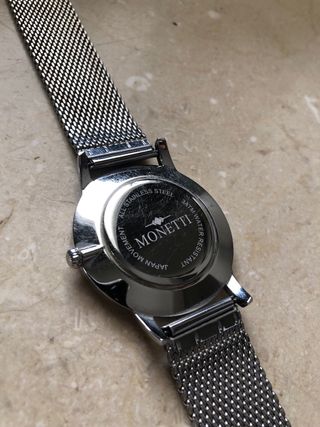 Reloj Monetti Negro y Plateado