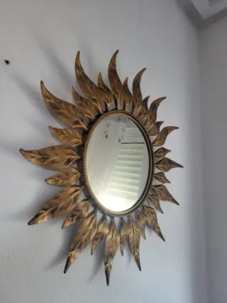 Espejo Sol Dorado Hojas