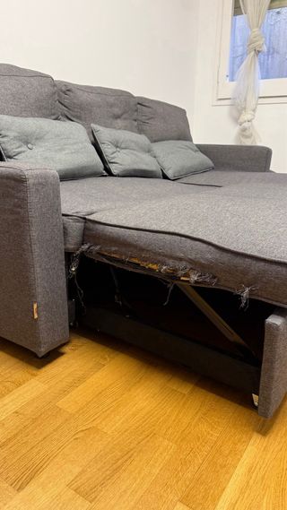 Sofá cama esquinero gris 3 plazas