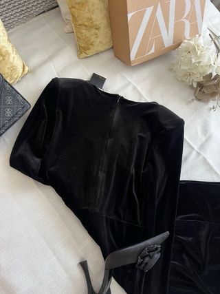 Vestido Negro Zara Largo