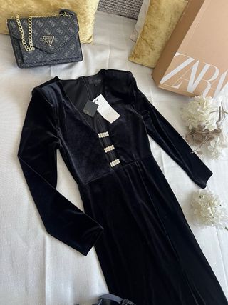 Vestido Negro Zara Largo