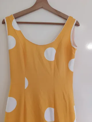 Vestido Flamenca Gitana Lunares Naranja