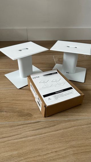 Soportes Altavoces Escritorio Blancos