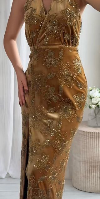 Vestido largo Zara con lentejuelas