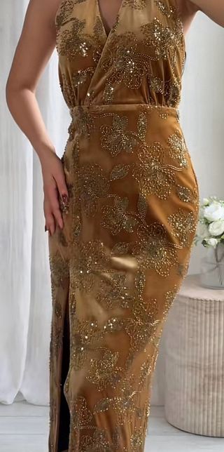 Vestido largo Zara con lentejuelas