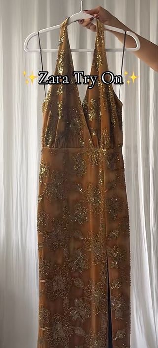 Vestido largo Zara con lentejuelas