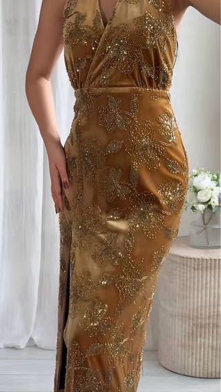Vestido largo Zara con lentejuelas
