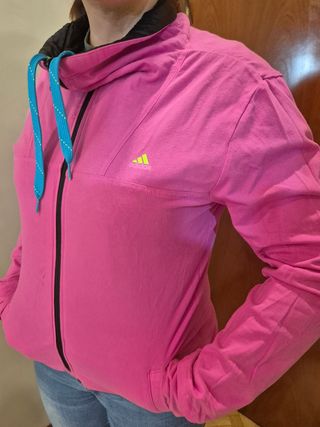 Sudadera Adidas reversible negra y rosa