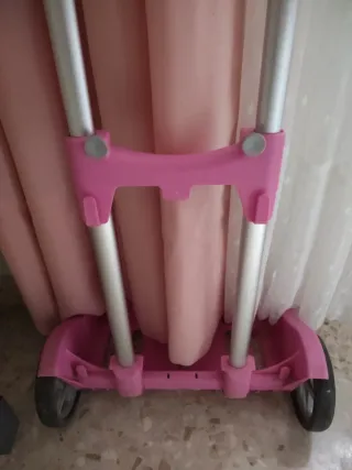 Carrito para mochila escolar rosa