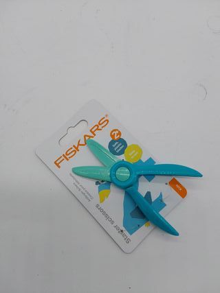 Fiskars Tijeras para niños, A partir de 2 años, Para aprender a cortar, Longitud: 13 cm, Hojas y mangos de plástico, Azul-verde,