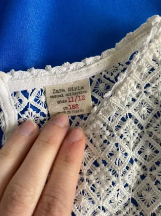 Maglietta bambina bianca con pizzo