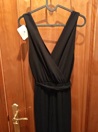 Mono negro plisado mujer talla 38