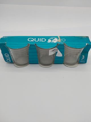 Quid Diana Set 3 Vasos Bajos Vidrio 26cl Sodo Apto Frigorífico No Apto Microondas Reciclable