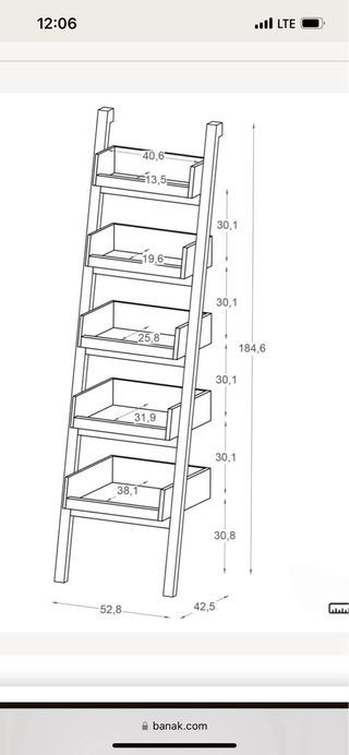 Estantería Escalera Blanca Banak