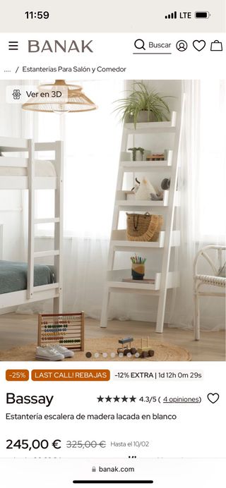 Estantería Escalera Blanca Banak