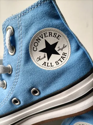 Converse platform azzurre bambina n.27