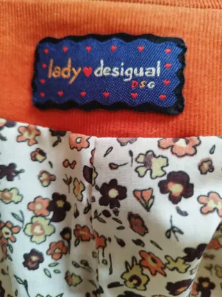 Chaqueta pana fina naranja Lady Desigual T/38