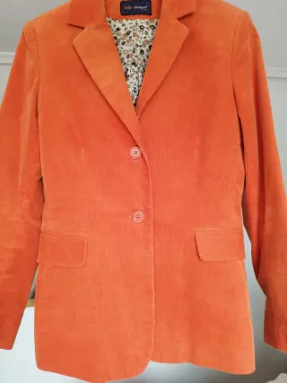 Chaqueta pana fina naranja Lady Desigual T/38