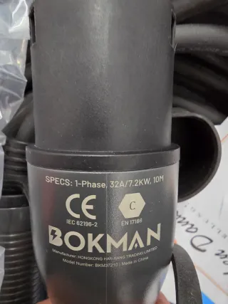 Cable Carga EV BOKMAN Tipo 2 22kW / 32A /.