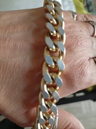 Collana girocollo vintage catena grumette bicolore