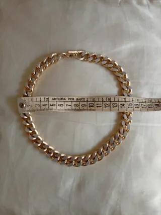 Collana girocollo vintage catena grumette bicolore