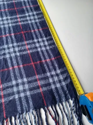 Bufanda Burberry Vintage Patrón Azul OldMoney Lana