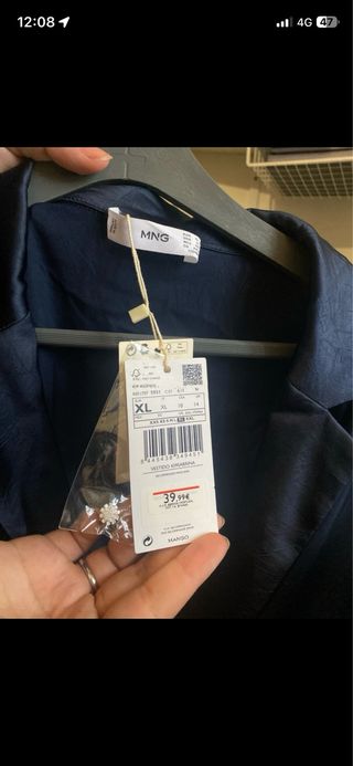 Vestido tipo Seda Azul