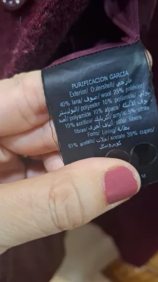 Abrigo lana Purificacion Garcia GRANATE